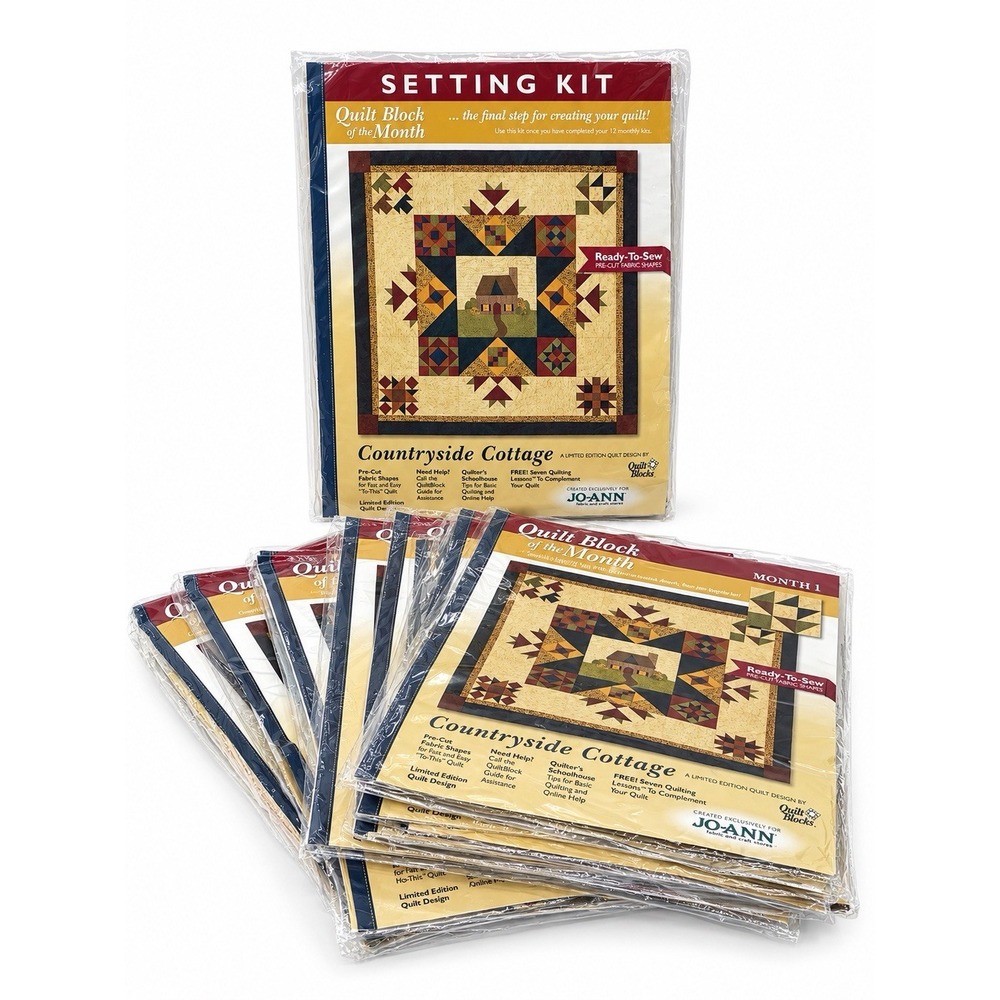 Jo-Ann Countryside Cottage Quilt Block of the Month 1-12 + Setting Kit Complete